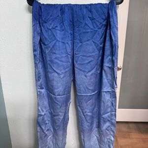 Raquel Allegra Blue Gradient Satin Fez Pant